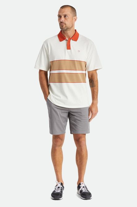 Hovedbilde Brixton Shield Boxy S/S Polo Knit Off White-Tan
