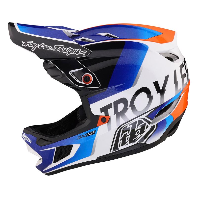 Troy Lee Designs D4 Composite Helmet Qualifier White/Blue