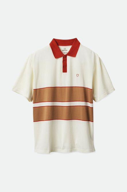 Hovedbilde Brixton Shield Boxy S/S Polo Knit Off White-Tan
